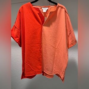 TRU LUXE Two Toned Top Oversized